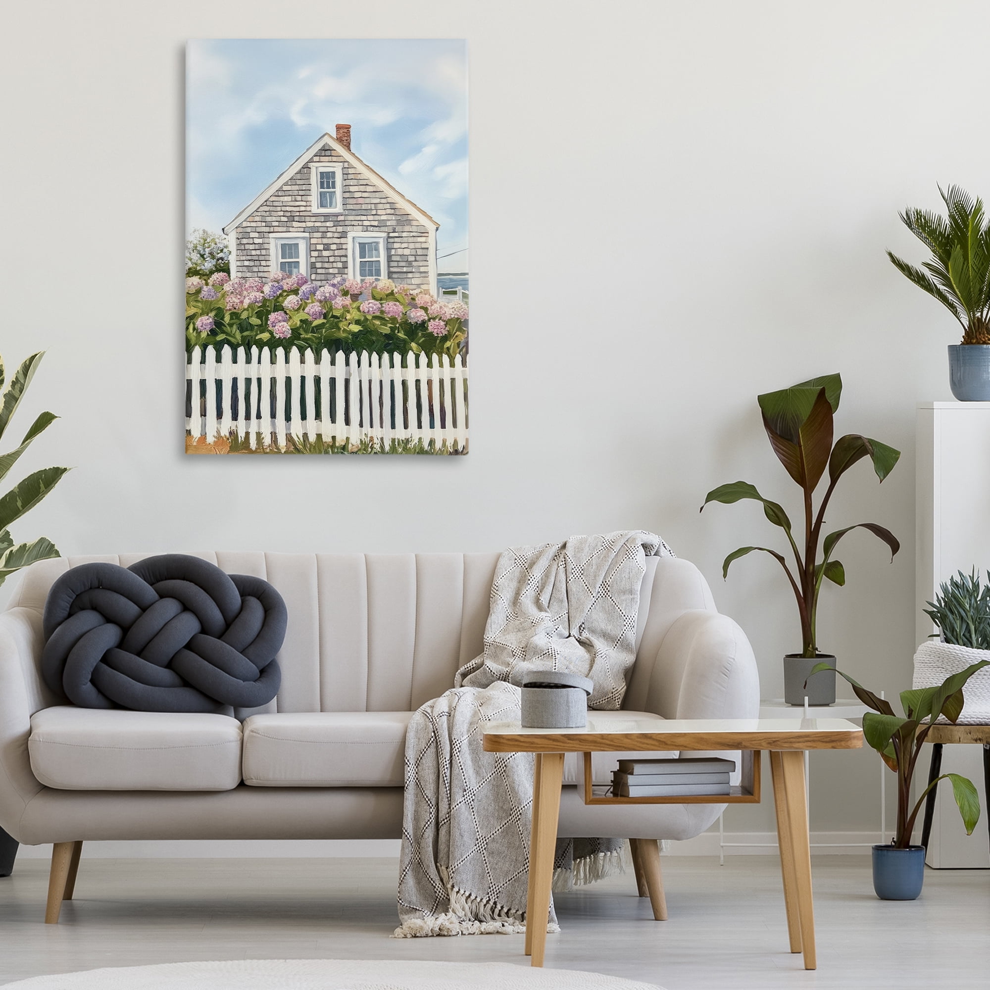 Stupell Industries Coastal Cottage Hydrangea Garden Canvas Wall Art, design by Sisi and Seb