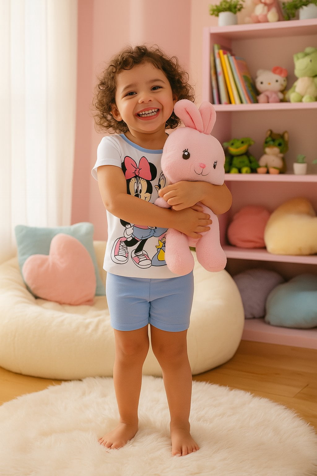 Minnie Mouse Girls Short Sleeve and Pant Pajama Set, Sizes 4-10