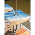 thumbnail image 2 of Outdoor Tablecloth with Umbrella Hole for Patio/Picnic/Party/Camping, Blue Beach Coastal Waterproof Table Cloth Square Cover Washable, Summer Nautical Seaside Ocean Ombre (54"x 54"), 2 of 8