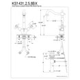 thumbnail image 4 of Kingston Brass KS1435BX Vintage Two-Handle Bathroom Faucet with Brass Pop-Up and Cover Plate, Oil Rubbed Bronze, 4 of 4