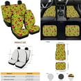thumbnail image 4 of Yuyamidu Ladybug Auto Seat Cover Full Set Fit for Most Cars SUV Van Truck Floor Mats Steering Wheel Cover Seat Belt Pad Cover Handbrake Cover Set Cup Mat 15 Pack Green Car Accessories, 4 of 6