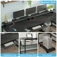 thumbnail image 6 of Reversible L Shaped Home Office Desk with File Drawer & Power Outlet, 101.5" Computer Two Person Desk with Monitor Shelf, Keyboard Tray, U Shaped Desk, Black, 6 of 8