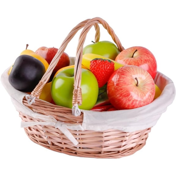 Oval Willow Basket with Double Drop Down Handles