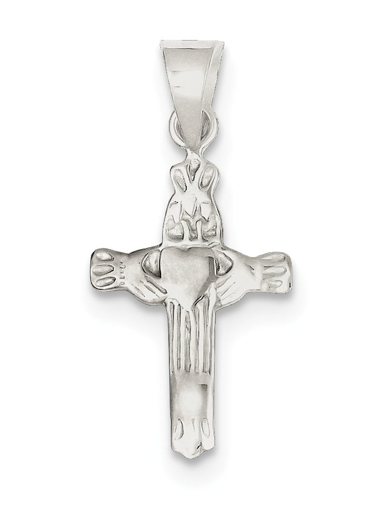 Mia Diamonds 925 Sterling Silver Cubic Zirconia Cross Pendant 42mm x 33mm