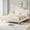 Beige Full, variant on Danolapsi Twin/Full/Queen Size Bed Frame with Adjustable LED Headboard and Footboard, Velvet Upholstered Princess Platform Bedframe with Wooden Slats Support, No Box Spring Needed