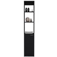 thumbnail image 3 of 1 Door 6 Shelves Linen Cabinet, High Quality Engineered Wood / Black Storage for Bedroom, 3 of 5