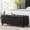 Black, variant on Faux leather with spindle legs | Works as a resting and storage spot in entryway | Experience luxurious look and convenient storage