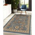 thumbnail image 4 of Vintage Decorative Rug, Folk Floral Motifs Nostalgic Swirls and Shapes in Retro Tones Art, Quality Carpet for Bedroom Dorm and Living Room, 6 Sizes, Cinnamon Tan and Dark Blue, by Ambesonne, 4 of 4