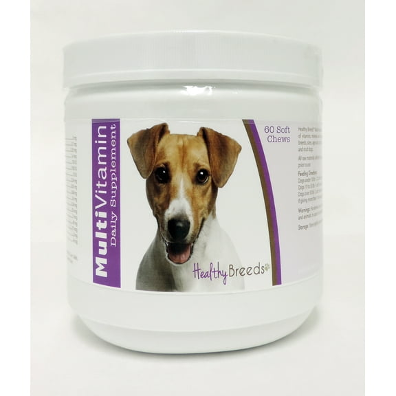 Healthy Breeds Dog Multi-Vitamin Soft Chew for Jack Russell Terrier, Daily Vitamin and Mineral Supplement, 60 Count