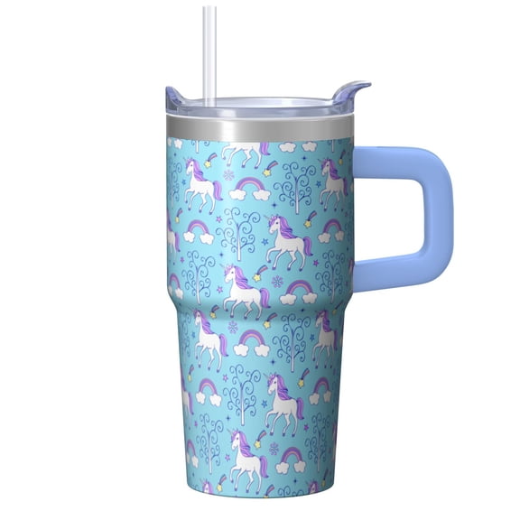20OZ Unicorn Tumbler with Handle Insulated Stainless Steel Tumbler Great Presents for Women Unicorn Enthusiasts Perfect for Birthday Christmas and Pool Parties