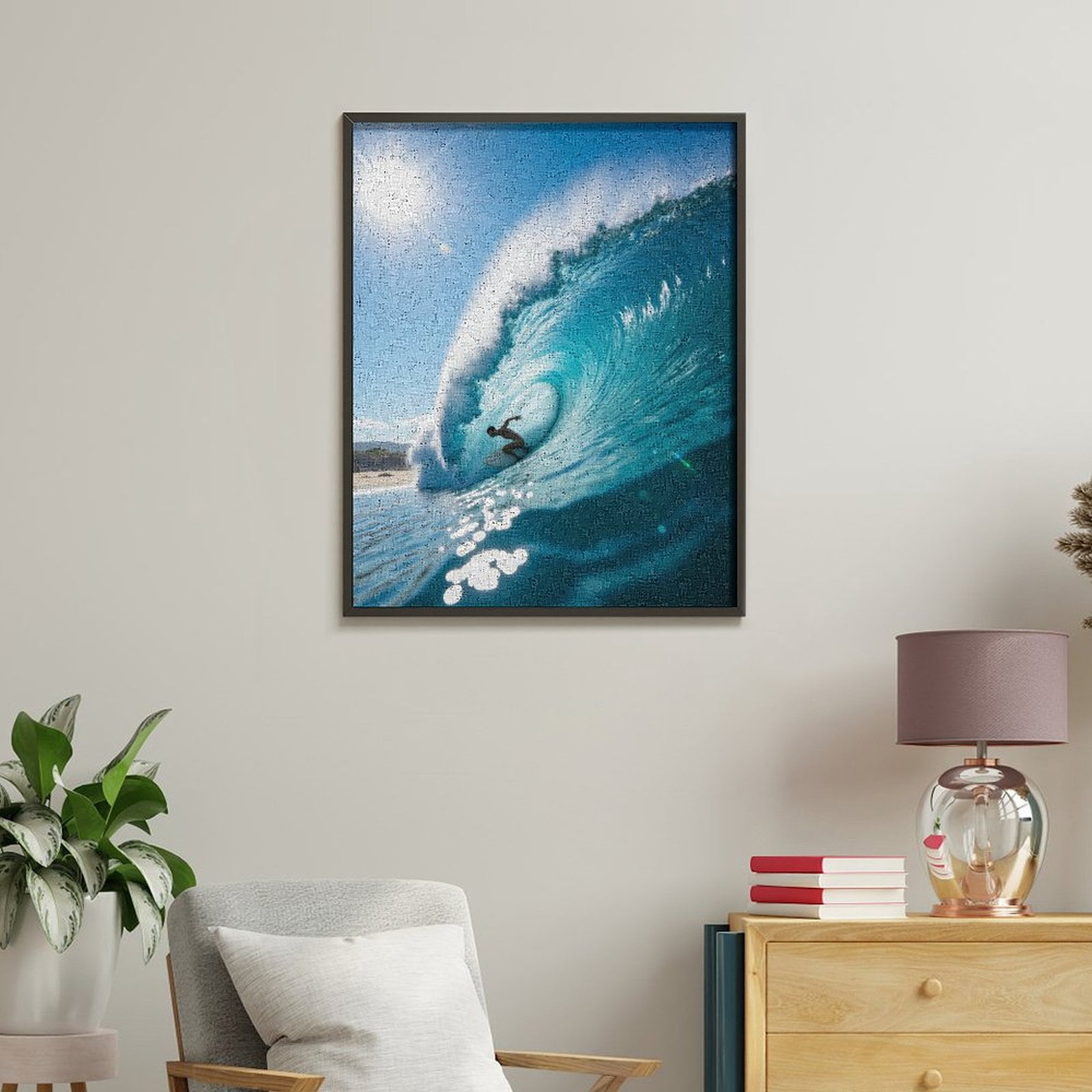 Paint by Numbers Kit for Adults, Surfing Dynamic Ocean Wave Adventure Paint by Numbers, Easy Paint by Numbers Kit for Adults Beginner, DIY Adult Paint by Number Kits on Canvas, 12x16in Home Decor