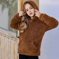 thumbnail image 4 of YunPes Girls Fleece Hoodies Bow Sherpa Fuzzy Pullover Sweatshirt Casual Kids Half Button Long Sleeve Winter Outwear Coat, 4 of 4