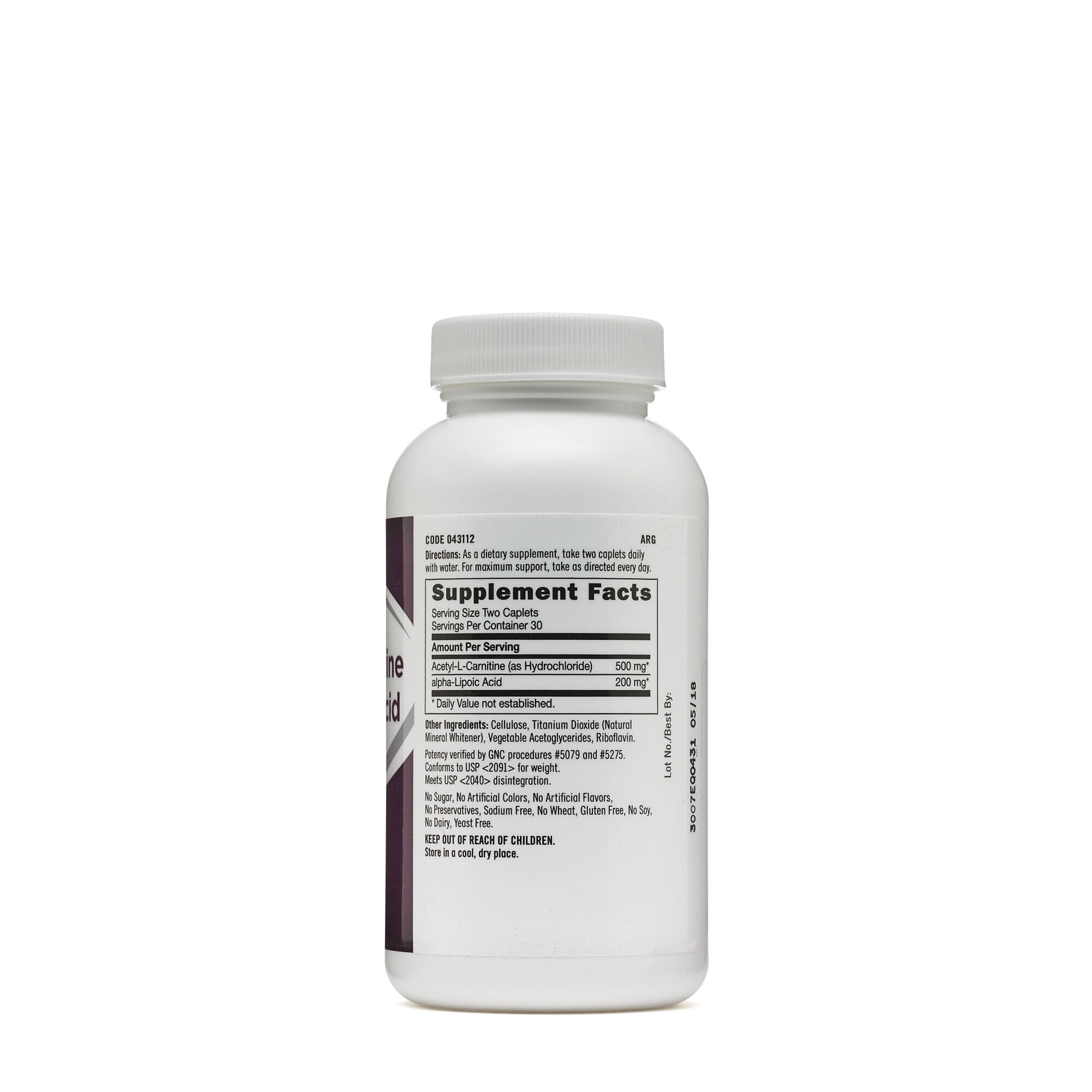 Gnc Acetyl L Carnitine Alpha Lipoic Acid 60 Caplets Walmart Com