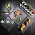 thumbnail image 5 of Cheese Slate Plate Flat Plate Western Plate Japanese Style Cuisine Stone Plate Fruit Snack Steak Tray - style：Leaf style；, 5 of 6