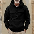 thumbnail image 2 of fatyb Men's Hoodies with Pockets Button Cargo Hooded Sweatshirts Long Sleeve Casual Pullover for Men, 2 of 5