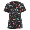 thumbnail image 1 of Hauts d'Été pour Femmes 2023 Femmes Manches Courtes Col en V Hauts Uniforme de Travail Blouse à Imprimé Dessin Animé, 1 of 3