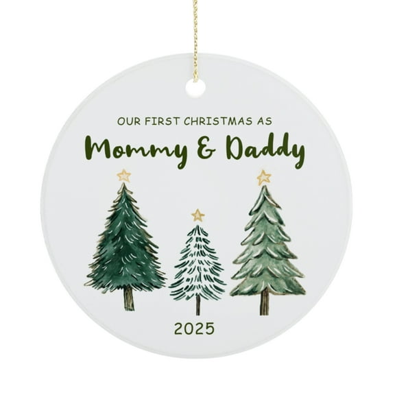 KuphiL10C Family Christmas Ornaments 2025, Our First Christmas As Mommy and Daddy Ornament, Christmas Gifts Keepsakes for New Mom and Dad, Baby First Christmas Ornaments 2025