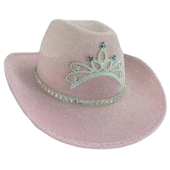 Adult Cowgirls Hat with Sequins Eye Catching Bride Crowns Cowgirls Hat Model Show Performances Photography Hat