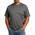 thumbnail image 2 of Zimjoy Big and Tall Men's Tee Shirts L-5XL Crew Neck Short Sleeve T Shirt Relaxed Fit Basic Casual Everyday Tee Gray 2XL, 2 of 6