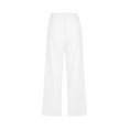 thumbnail image 4 of Capri Pants for Women Spring Summer Cotton Linen Straight Wide Leg Loose Drawstring Elastic Waist Cropped Trouser White 2XL, 4 of 7