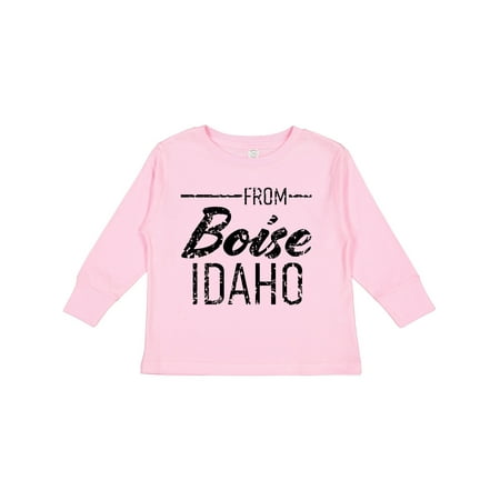 

Inktastic From Boise Idaho in Black Distressed Text Gift Toddler Boy or Toddler Girl Long Sleeve T-Shirt