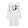 thumbnail image 4 of HongQid Women's Sleepshirt Dress Comfortable Nightshirt Nightgown Long Sleeve Love Heart Graphic Sleepwear, 4 of 6