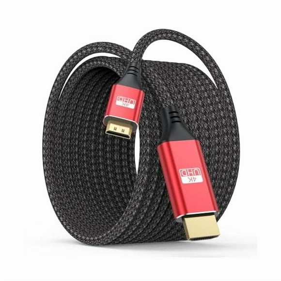 Mini HDMI to HDMI Cable 15FT, 4K HDMI to Mini HDMI Cable 18Gbps High Speed Nylon Braided HDMI Mini 2.0 Cable (4K, 2K, 1080P, 3D,HDR) for Camera, Camcorder, Tablet, Portable Monitor, Laptop