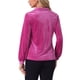 thumbnail image 3 of CAMISA DE VELVET DE MANGA LARGA CON BOTONES Y BOLSILLO FRONTAL PARA MUJERES CHIC EN ROJO ROSA, 3 of 5