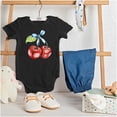 thumbnail image 3 of Coquette Watercolor Cherries with Bow Romper Boys or Girls Infant Baby Brisco Brands NB, 3 of 6
