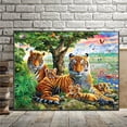 thumbnail image 3 of 5D Diamond Painting Kit, Forest Animals Pattern (Tiger, Leopard, Lion), Rhinestone Embroidery DIY, 40 x 50 cm, Frameless,CY-DW01404,50x40cm-, 3 of 7
