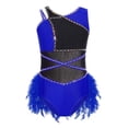 thumbnail image 3 of Choomomo Kids Girls Ballet Dance Tutu Dress Latin Dance Leotard Hip Hop Jazz Performance Outfits Bodysuit Royal Blue 14, 3 of 5