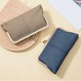 thumbnail image 6 of Xfvqtps Clip Bag Handheld Retro Solid Color Leather Clutch Purses for Women Gray, 6 of 7