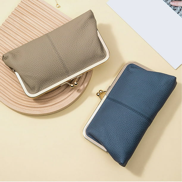 Cuir Sac Ã Main Fermeture Clip Porte Monnaie Ancien Avec Fermoir Clip Pour  Femme En Cuir