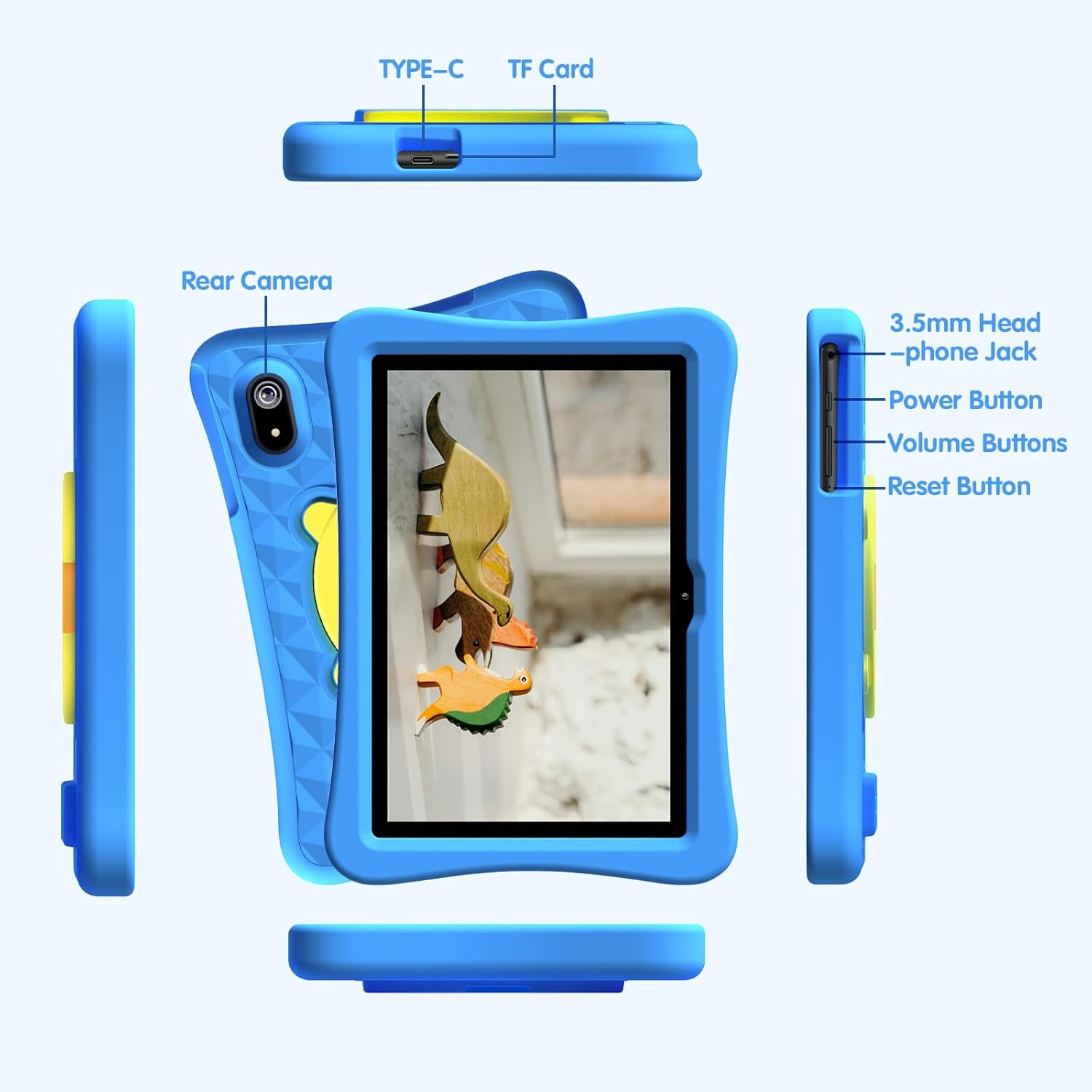 YYSWIE Kids Tablet 10.1 inch - 4GB RAM 64GB Android Tablet for Ages 3-12 with Parental Control, Stylus & Case