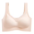 thumbnail image 5 of Gyexs Women's Comfortable Deep V Neck Sports Yoga Bra for Sleep and Active Bralettes for Women, Beige, Size XXL, 5 of 5