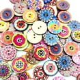 thumbnail image 3 of 100-pack wooden buttons kids buttons decorative buttons flatback rainbow buttons Colored Series, 3 of 7