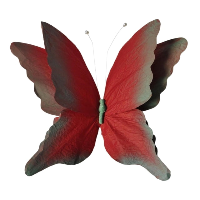 Exhibición de mariposas artificiales, mural decorativo de papel, accesorios para fotografía, boda Rojo Verde