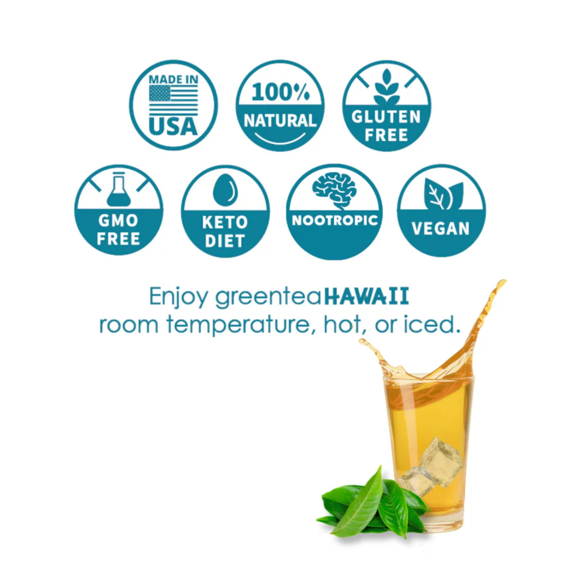 Green Tea Hawaii Variety Pack of 40 Original and Pack of 20 Pineapple Strawberry