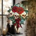 thumbnail image 4 of Skull Rose ACRYLIC Suncatcher – Gothic Faux Glass Window Hanging with Red Roses, Skulls & Ribbon Halloween Dark Floral Decor 4343868508 5189, 4 of 4