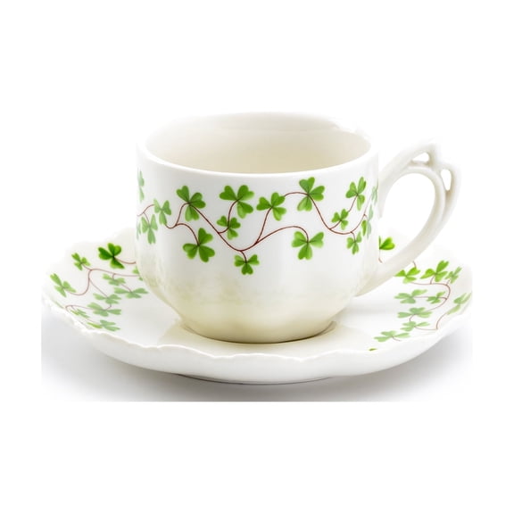 Grace Teaware Shamrock 7oz Fine Porcelain Tea Cup and Saucer