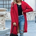 thumbnail image 5 of Women's Fuzzy Fleece Lapel Open Front Long Cardigan Coat Warm Winter Outwear Jackets for Women Womens Clothes, 5 of 7
