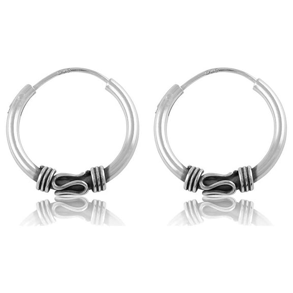SilverCloseOut Sterling Silver Teens Small Bali Hoop Earrings 0.51in