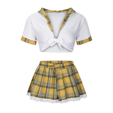

Hesxuno Lingerie for Women Sexy Womens Sexy Hot Selling Erotic Uniforms Student Wear Lace Edging Uniforms Sexy Lingerie Three-Point Temptation