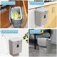 thumbnail image 5 of 2.4 Gal/9 L Hanging Trash Can for Kitchen Cabinet Door with Lid, Small Under Sink Garbage Can for Bathroom, Wall Mounted Counter Waste Compost Bin, Plastic (Gray), 5 of 6
