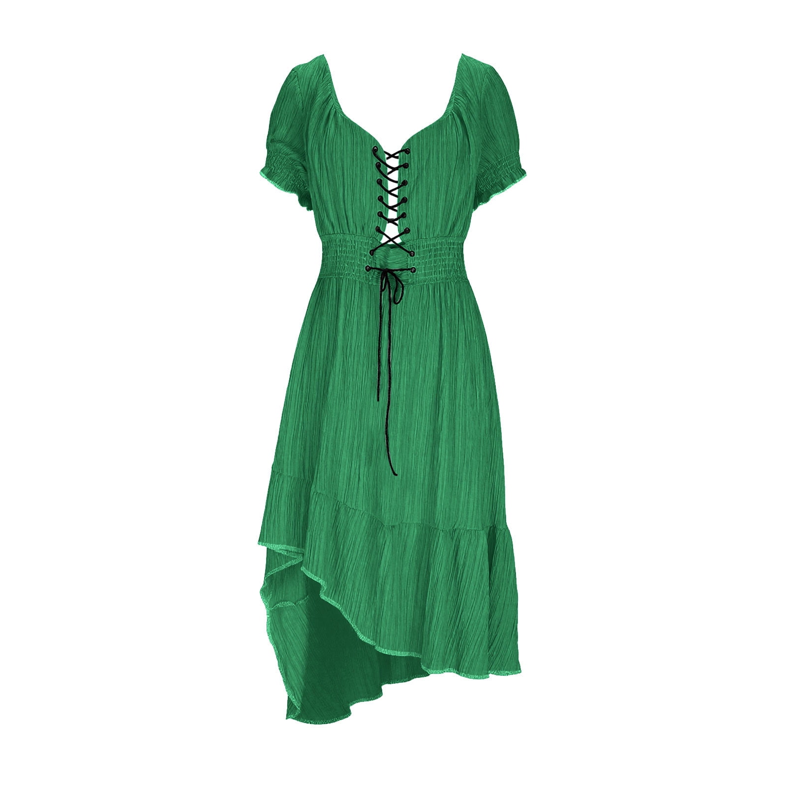 Laceup Cowgirl Dress for Women,Vintage Western Ruffle Casual Fashion Country Concert Boho Sexy Dresses