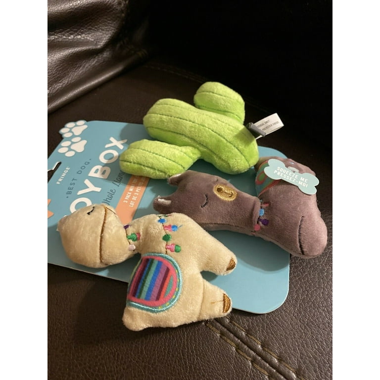 Fringe Llama Cactus Set Of 3 Squeaky Plush Dog Toy Walmart