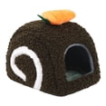 thumbnail image 3 of Cama cálida para hámster, accesorio para casa de mascotas pequeñas, cómoda cueva para conejillos de indias, nido para dormir para hurones y mascotas Marrón oscuro, 3 of 9