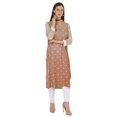 thumbnail image 2 of Bimba PrintedDesignerKurtaFor Womens Straight Kurti V-Neck EthnicTraditionalWear - Cotton Modal, 2 of 6