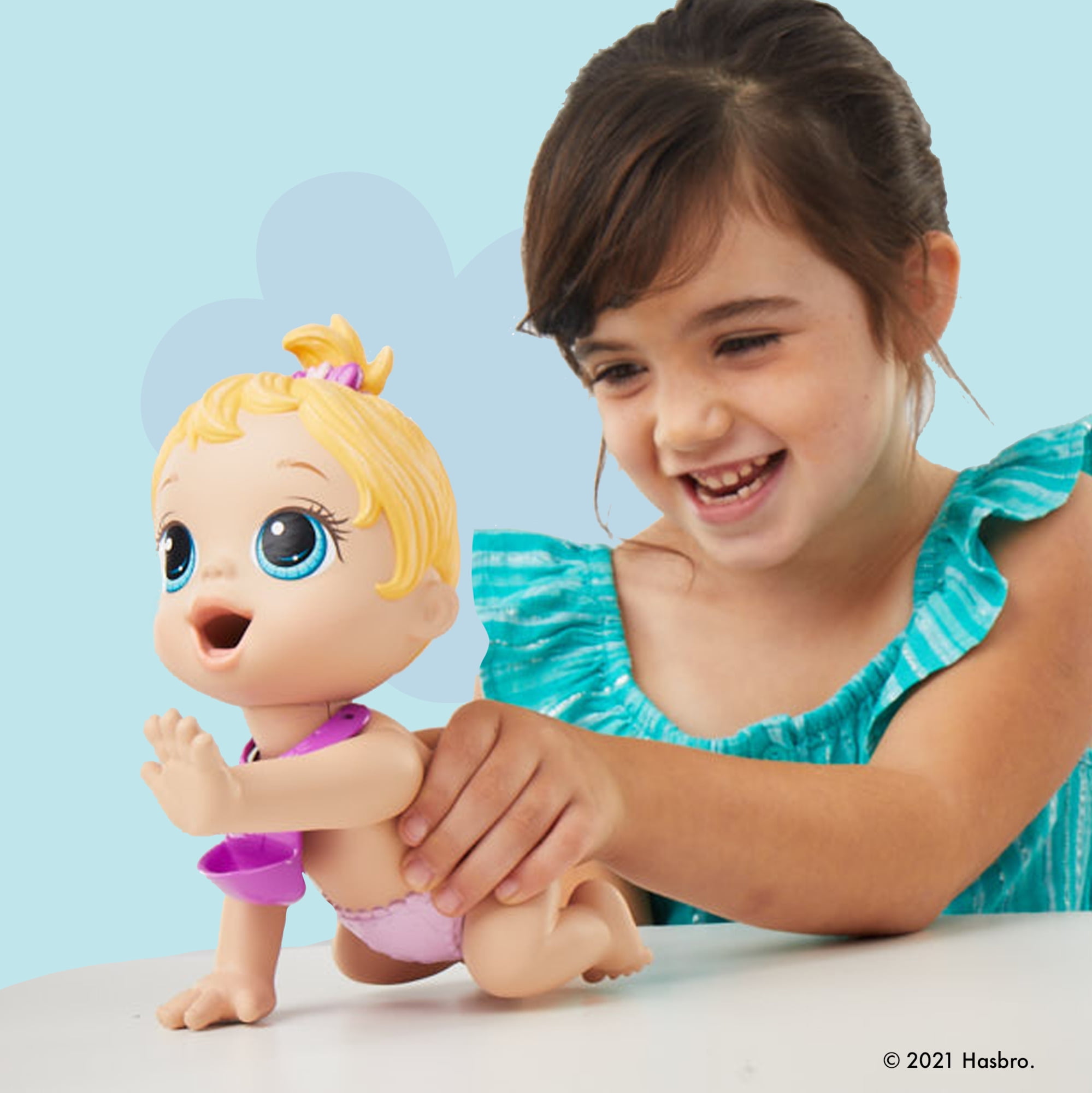 Baby Alive Lil Snacks Doll, Eats and "Poops," 8-inch Baby Doll Toy, Kids Ages 3+, Blonde Hair