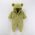 thumbnail image 2 of Ccpelsie Newborn Baby Snowsuit Bear Onesie Footie Romper Winter Thick Fleece Jumpsuit Infant Coat for Girls Boys(Green,0-3 Months), 2 of 9